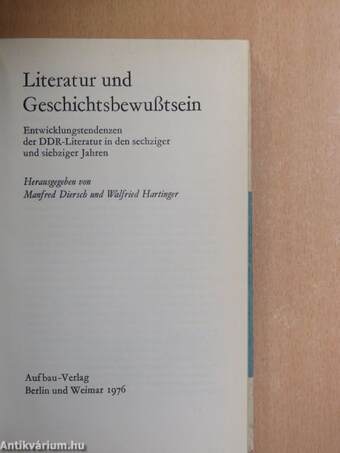 Literatur und Geschichtsbewußtsein