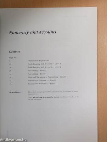 Numeracy and Accounts