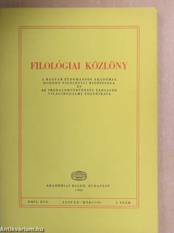 Filológiai Közlöny 1980. január-december