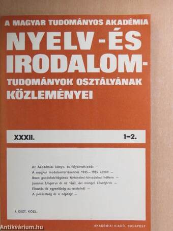 A Magyar Tudományos Akadémia Nyelv- és Irodalomtudományok Osztályának közleményei 1981/1-4. 