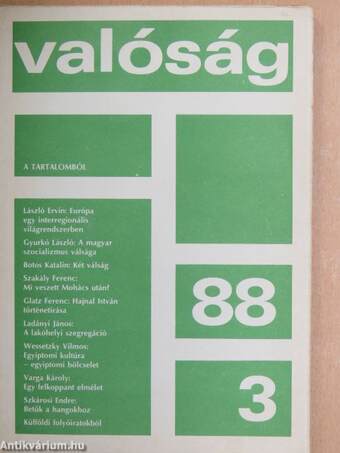 Valóság 1988. (nem teljes évfolyam)