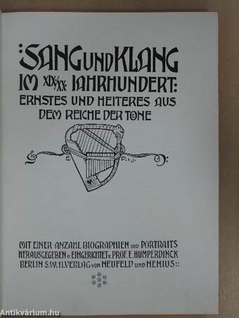 Sang und Klang im XIX/XX. Jahrhundert VII.