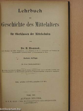 Lehrbuch der Geschichte des Mittelalters 