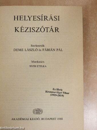 Helyesírási kéziszótár