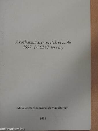 A közhasznú szervezetekről szóló 1997. évi CLVI. törvény
