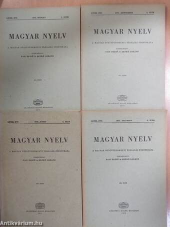 Magyar Nyelv 1972/1-4.