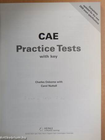 CAE Practice Test with key - 3 db CD-vel