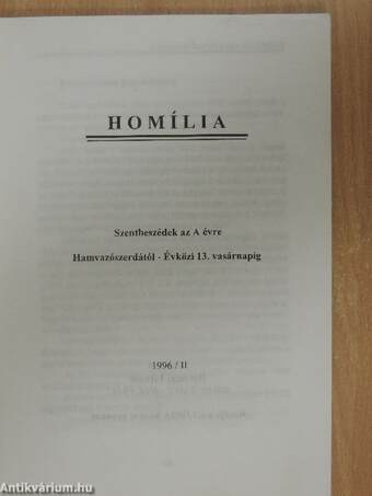 Homília 1996/II.