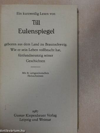 Ein kurzweilig lesen von Till Eulenspiegel