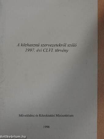 A közhasznú szervezetekről szóló 1997. évi CLVI. törvény