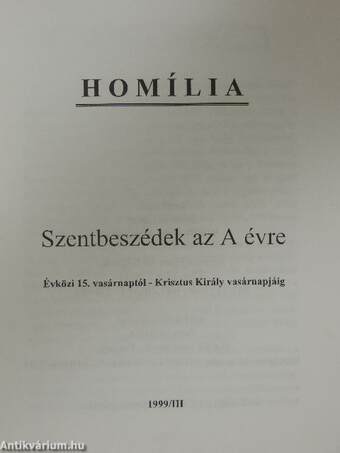 Homília 1999/3.