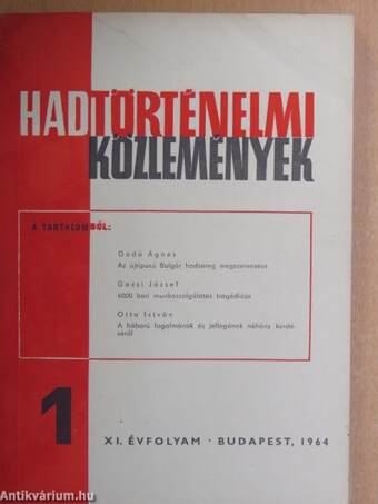 Hadtörténelmi Közlemények 1964/1-4. 