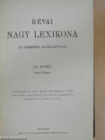 Révai nagy lexikona 15. (töredék)