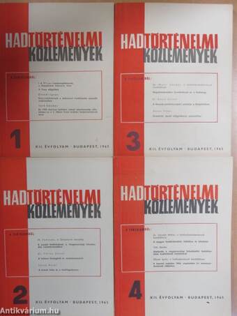 Hadtörténelmi Közlemények 1965/1-4.