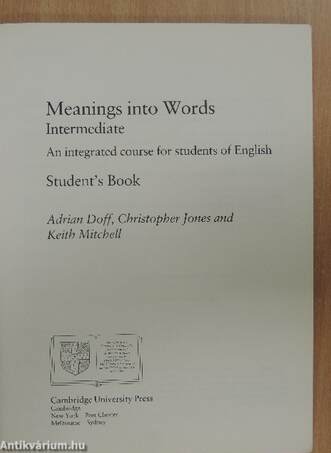 Meanings into Words - Intermediate - Student's Book