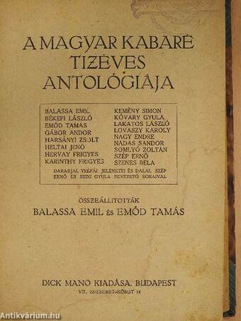 A magyar kabaré tízéves antológiája (rossz állapotú)