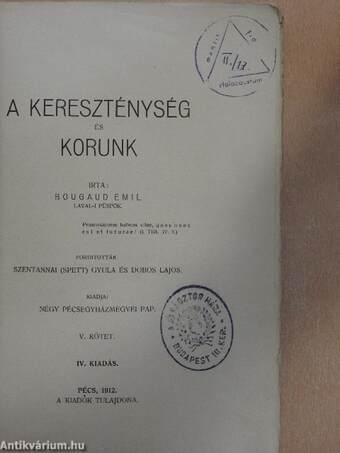 A kereszténység és korunk V. (töredék)