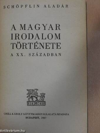 A magyar irodalom története a XX. században