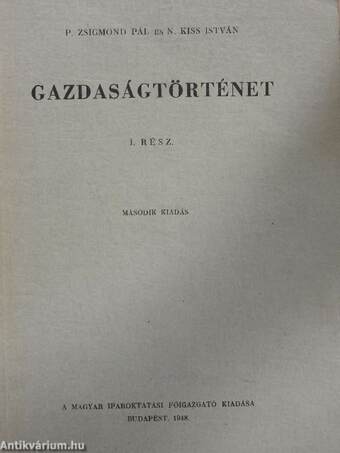 Gazdaságtörténet I.