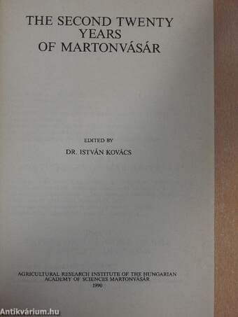 The second twenty years of Martonvásár