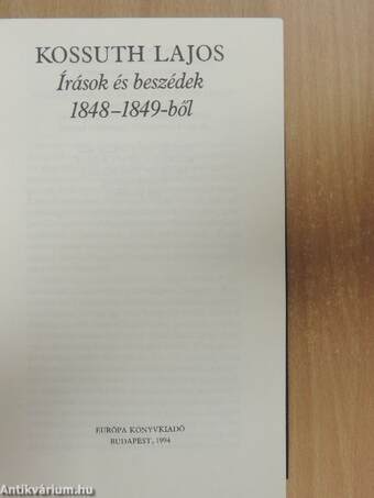 Írások és beszédek 1848-1849-ből