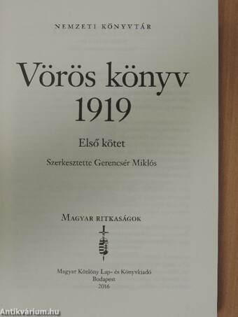 Vörös könyv 1919 1-2.