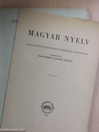 Magyar Nyelv 1959/1-4.