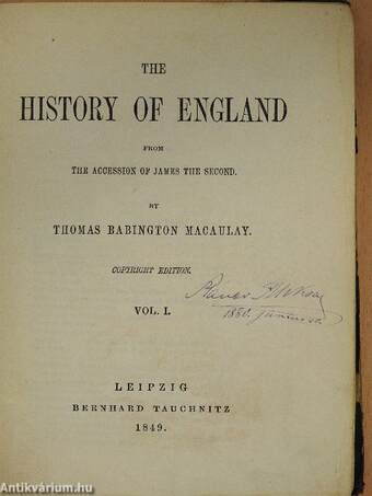The history of England I. (töredék) (rossz állapotú)