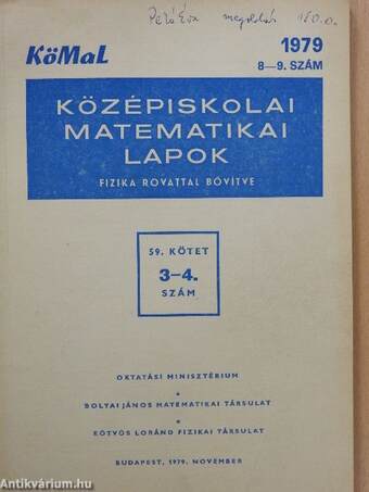 Középiskolai matematikai lapok 1979. november