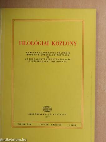 Filológiai Közlöny 1977. január-december