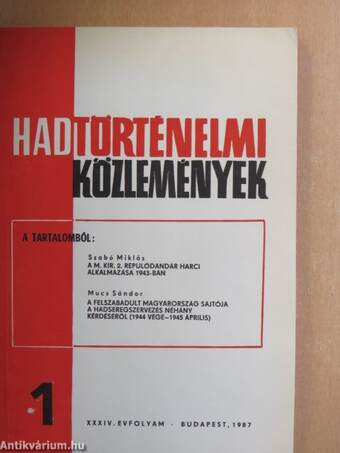 Hadtörténelmi Közlemények 1987/1-4.