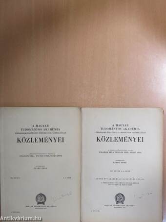 A Magyar Tudományos Akadémia Társadalmi-Történeti Tudományok Osztályának közleményei 1953/1-4.