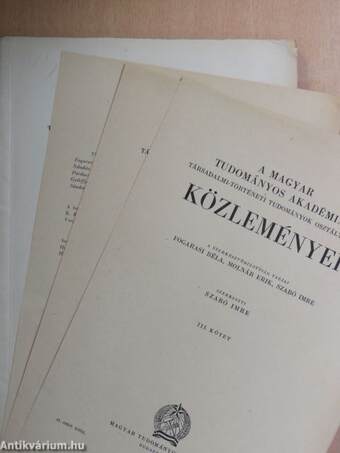 A Magyar Tudományos Akadémia Társadalmi-Történeti Tudományok Osztályának közleményei 1953/1-4.