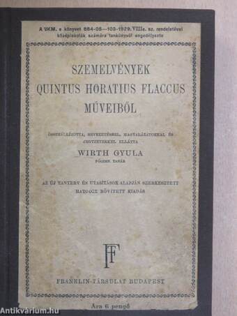 Szemelvények Quintus Horatius Flaccus műveiből