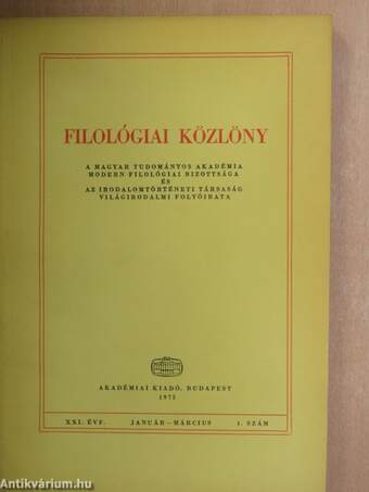 Filológiai Közlöny 1975. január-december