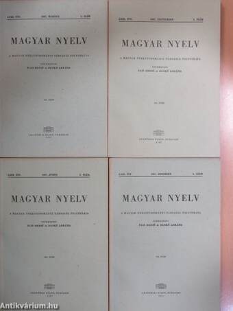 Magyar Nyelv 1967/1-4.