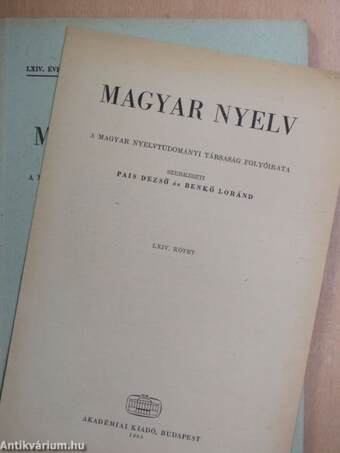 Magyar Nyelv 1968/1-4.