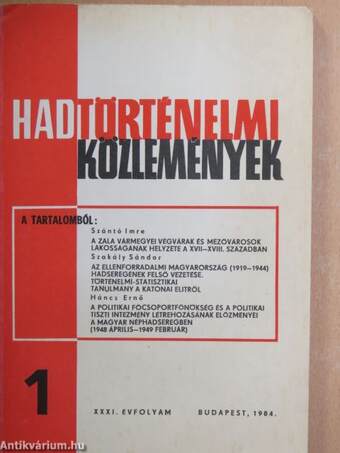 Hadtörténelmi Közlemények 1984/1-4.