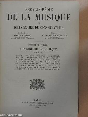 Encyclopédie de la Musique V/I.