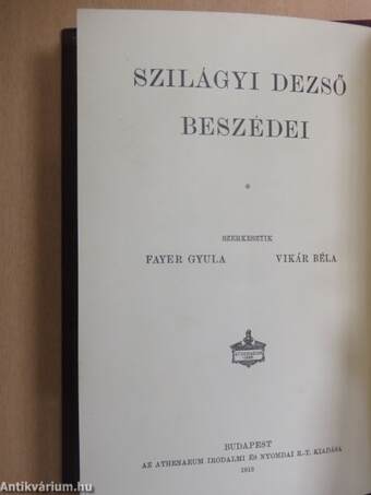 Szilágyi Dezső beszédei IV.