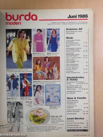 Burda Moden Juni 1986