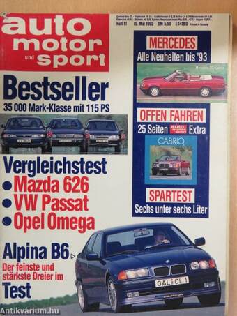 Auto Motor und Sport Heft 11 15. Mai 1992