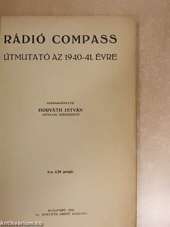 Rádió Compass - Útmutató az 1940-41. évre