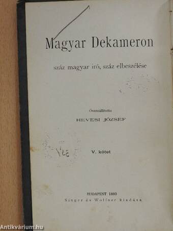 Magyar Dekameron V. (töredék)