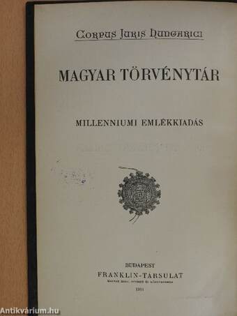 1910. évi törvényczikkek