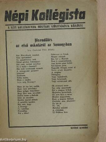 Népi Kollégista 1947. november 15.-december 1.