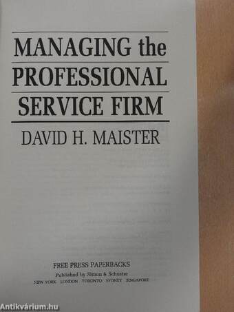 Managing the Professional Service Firm