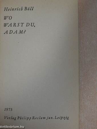 Wo Warst du, Adam?