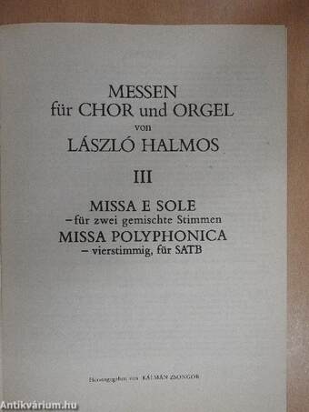 Messen für Chor und Orgel III.