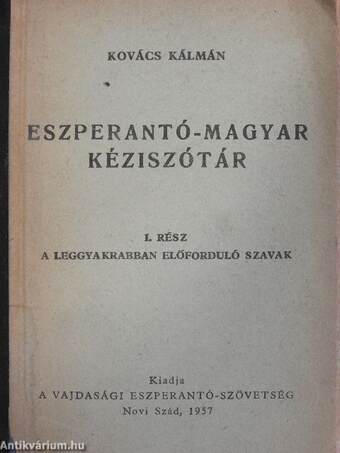 Eszperantó-magyar kéziszótár I.